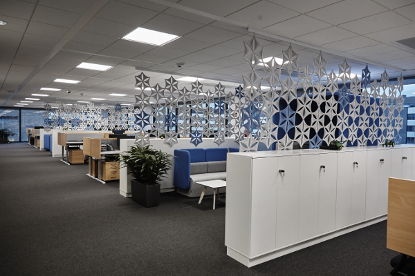 Widok wnętrza biur Centrum Usług Wspólnych JD