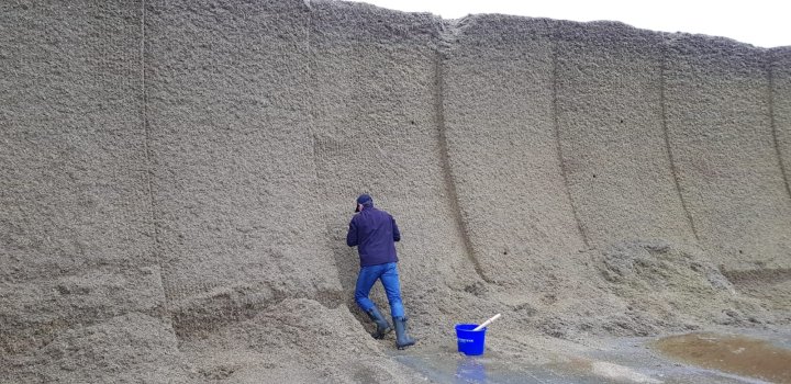 Pobieranie próbek do analizy z silosu w gospodarstwie Klienta. Fot. materiały prasowe..JPG