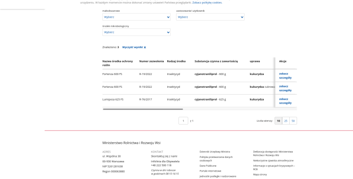 Screenshot 2024-05-10 at 15-19-59 Wyszukiwarka środków ochrony roślin - zastosowanie - Ministerstwo Rolnictwa i Rozwoju Wsi[...].png