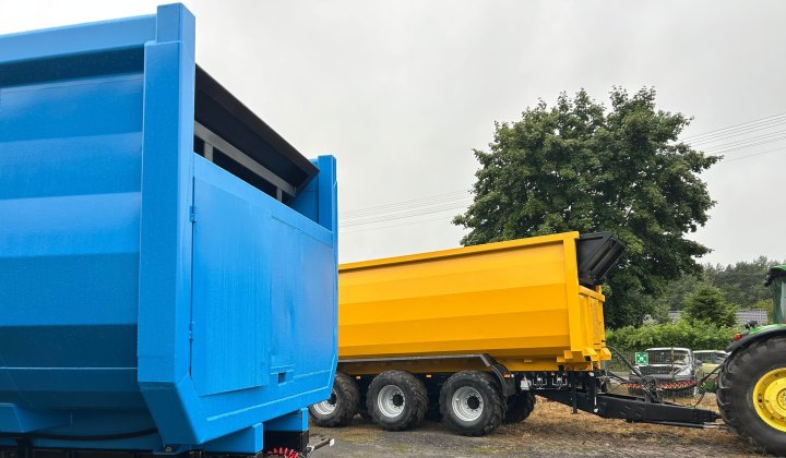 Przyczepa ze ścianą przesuwną push off trailer, Agrotechnology, Wieczorek, Kobzarenko, FLiegl, Metalfach, USA , adapter (5).jpg